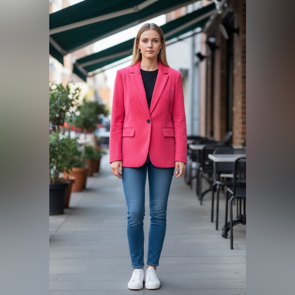 Vero Moda Vibrant Pink Corduroy Blazer